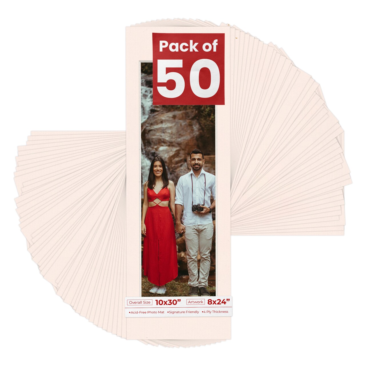 Oyster Bay Beige Mat Board for 10x30 Frames - Fits 8x24 Photos